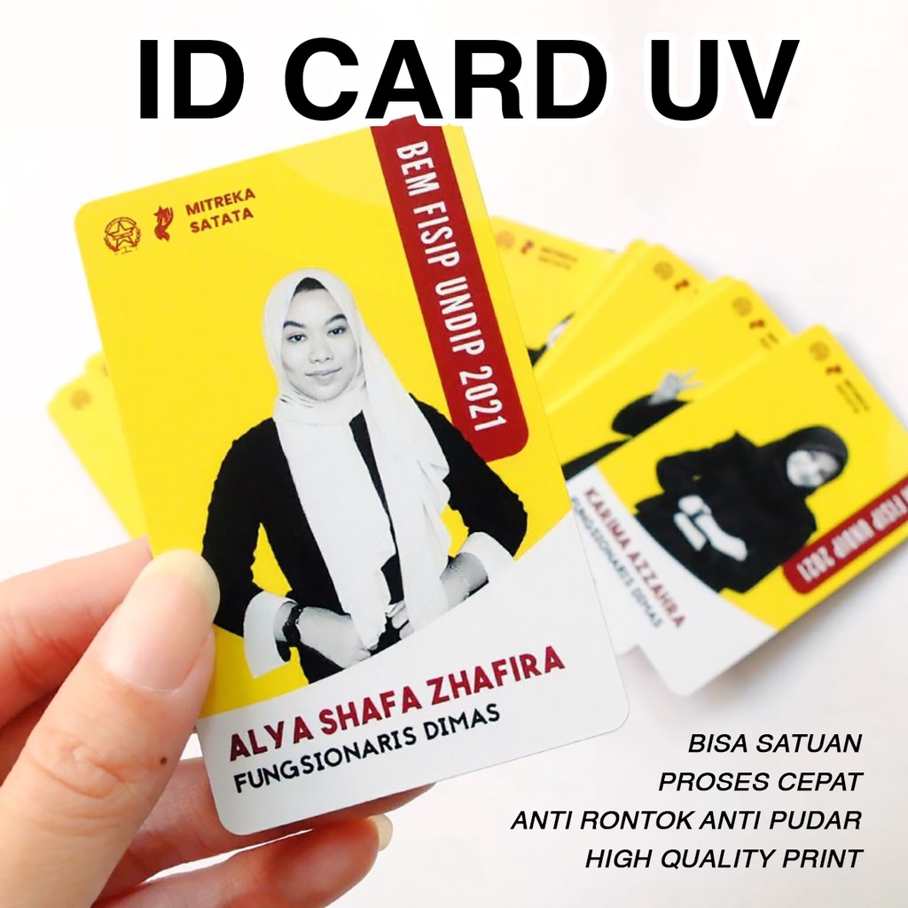 Kartu ID CARD PVC 2 sisi cetak bolak balik bisa satuan UV PRINT Member Card Komunitas Kartu Souvenir