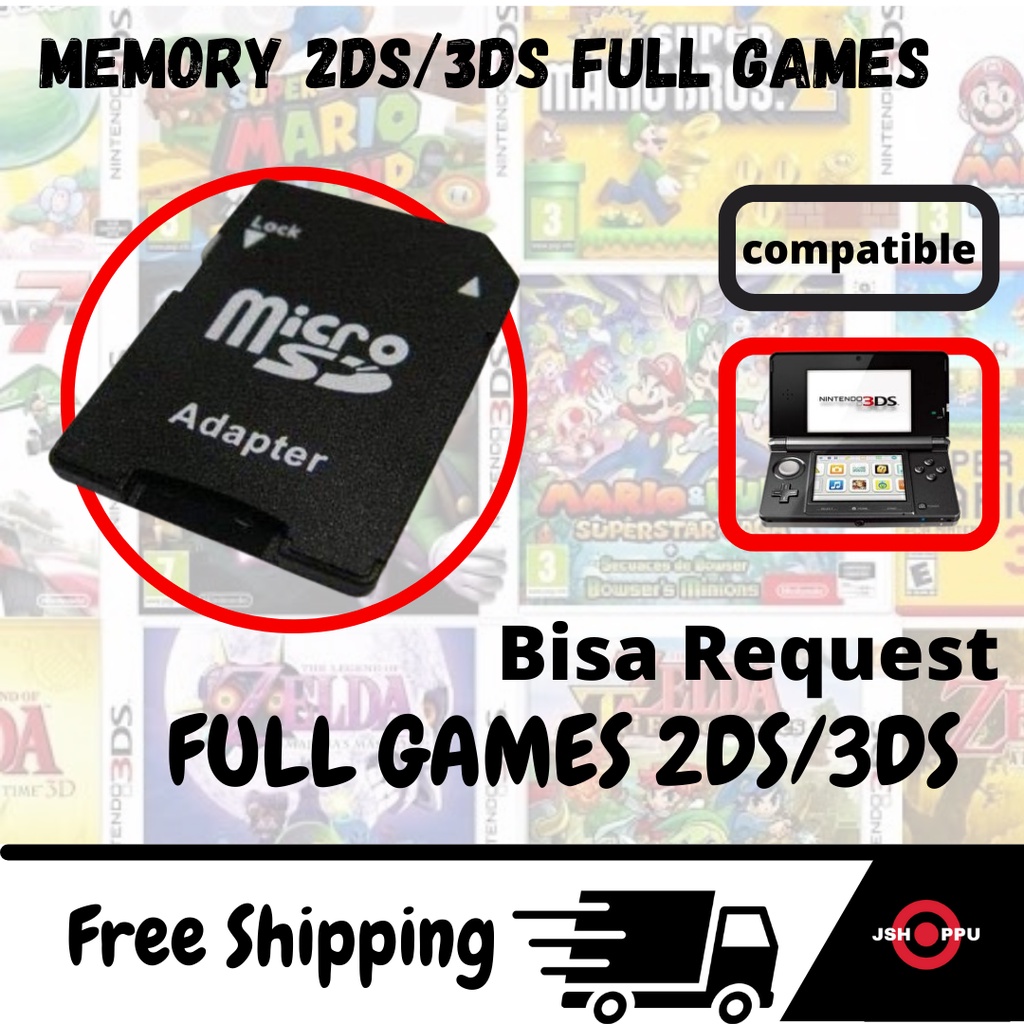 Memory 3DS 2DS NEW 3DS XL/LL NEW2DS XL/LL Full Games MMC Converter Micro SD to SD CARD Adapter MEMORY NINTENDO 3 DS 2 DS