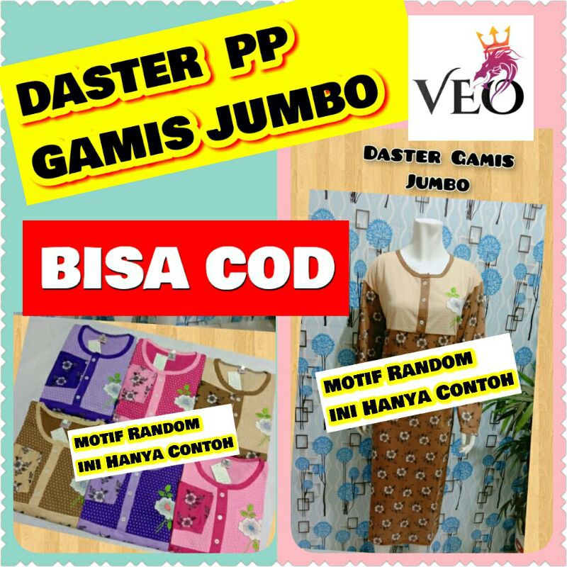 Daster PP Jumbo Gamis / utk ibu Hamil / Menyusui (Kancing 3) LD 116 COD OK