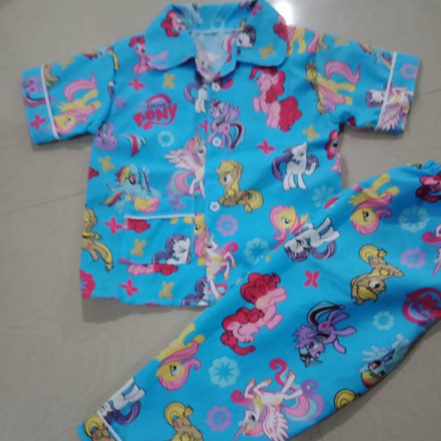 Piyama anak kuda poni biru