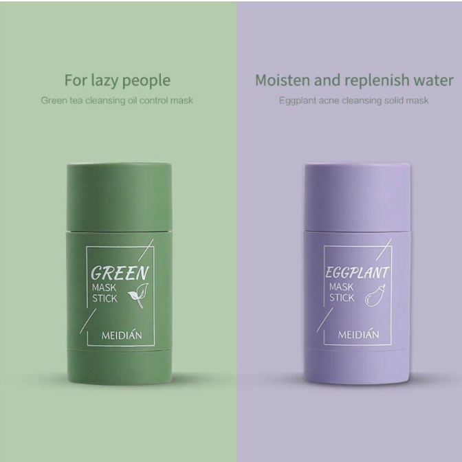 MEIDIAN Green Tea Eggplant Cleansing Clay Stick Masker Wajah Komedo Greentea XX018