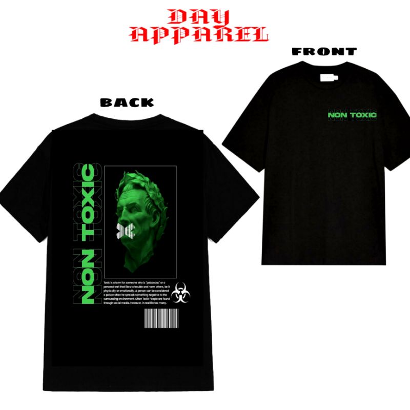 KAOS BAJU NON TOXIC - TSHIRT AESTHETIC UNISEX - KAOS DISTRO HITAM PRIA WANITA