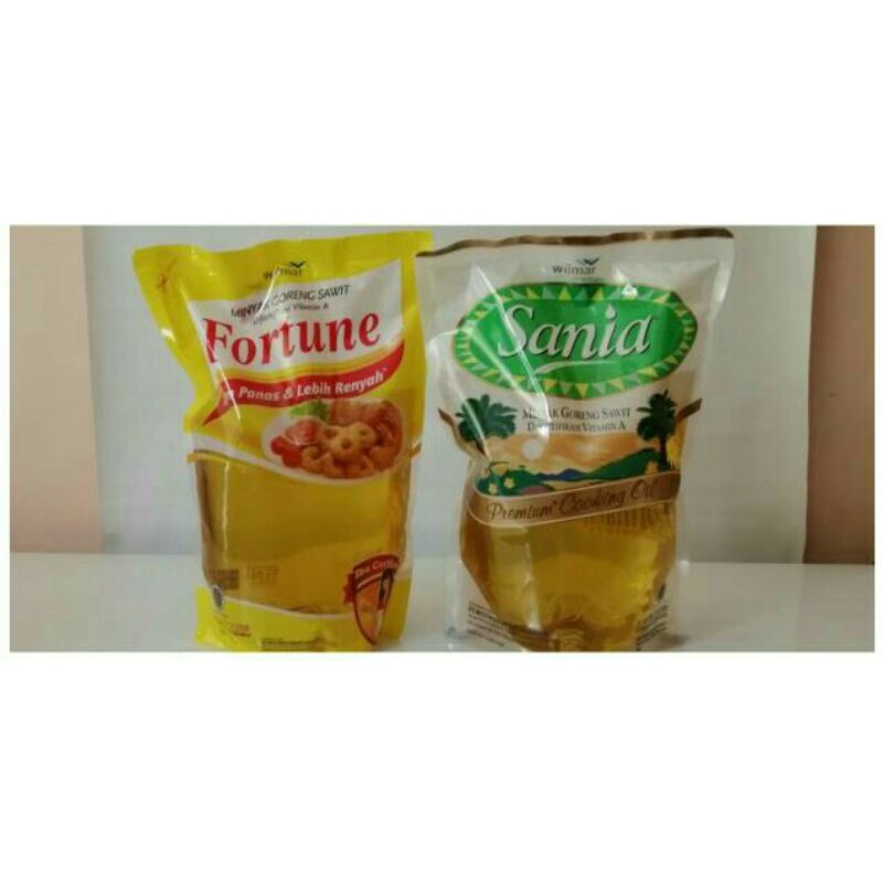 

minyak goreng refil 2 liter sania dan fortune