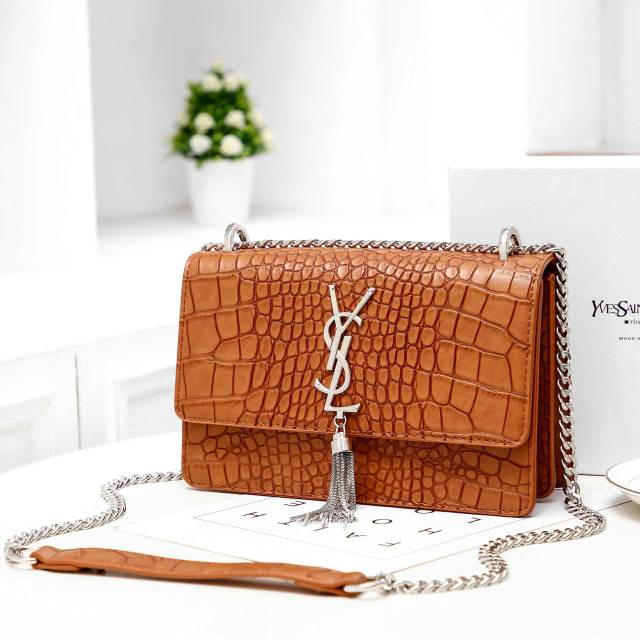 YSL SlingBag Croco 1900-6# *Free Box* Tas WANITA