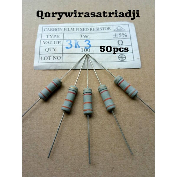 Resistor 3k3 3 Watt Resistor 3,3K 3 Watt 50pcs