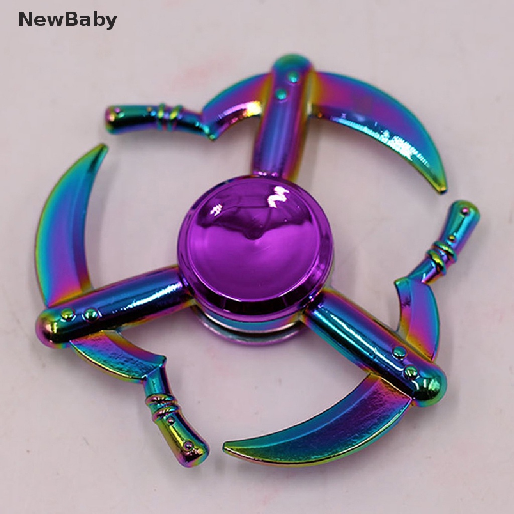 R118 Hand Fidget Spinner Warna Pelangi Bahan Metal Untuk Membantu Fokus