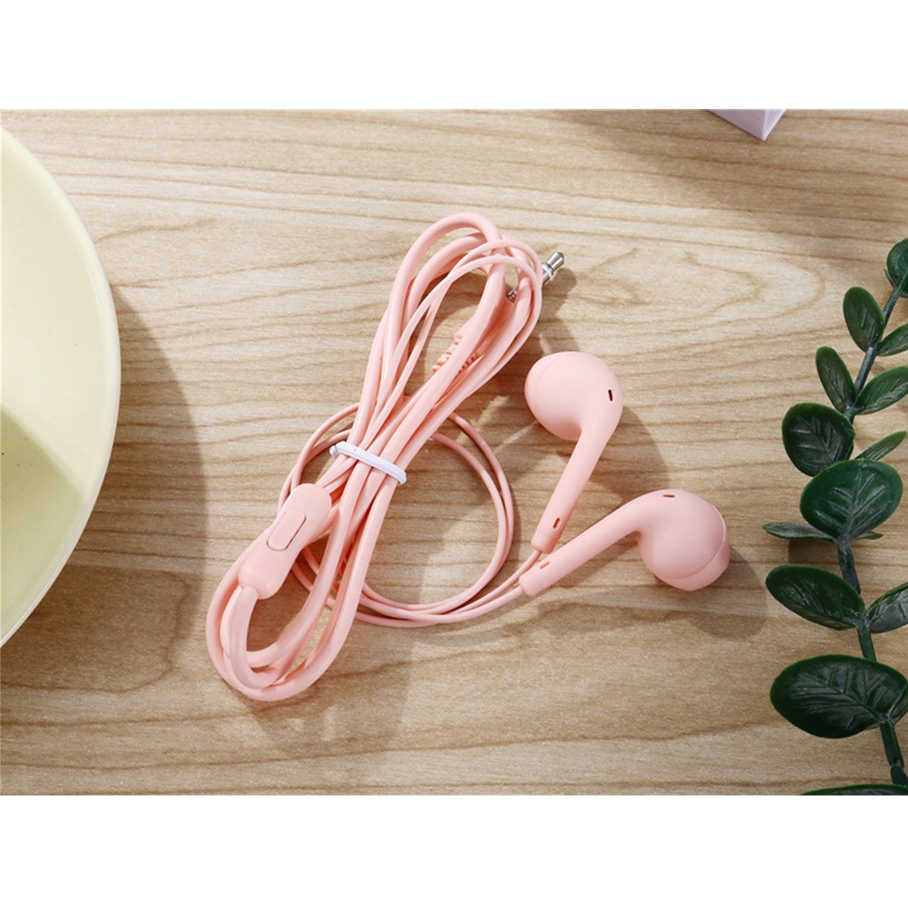 Earphone In-Ear Musik Universal Desain Macaron Dengan Kabel Jack 3.5mm Untuk Smartphone