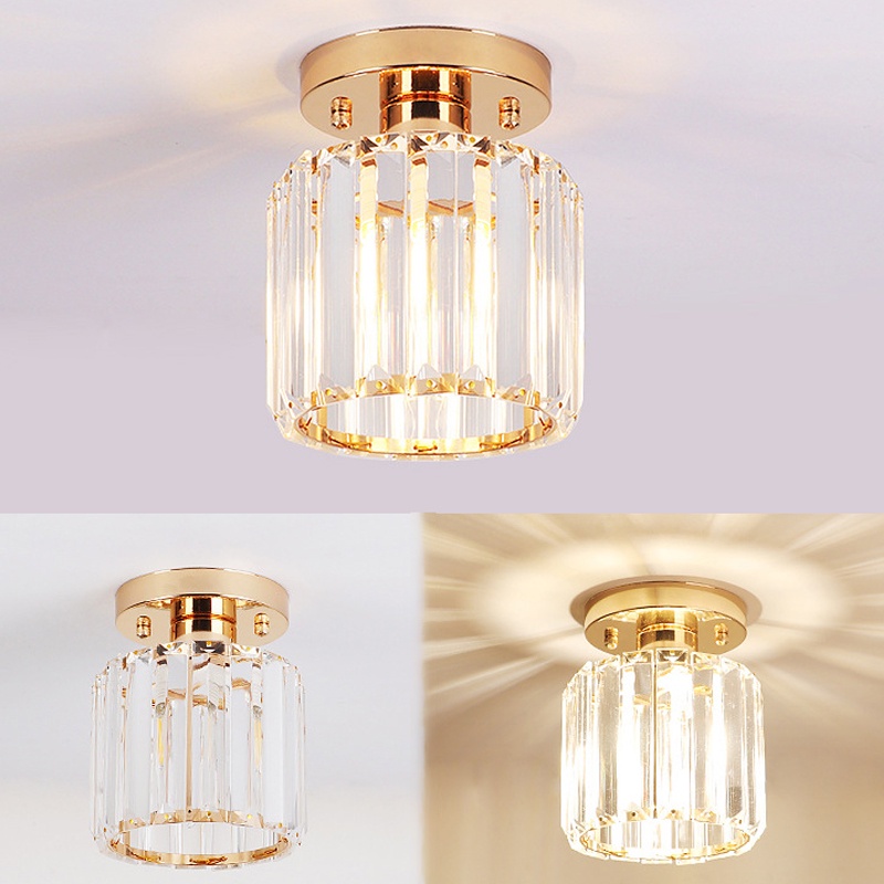 Golden LED Lampu Plafon Lampu kristal plafon rumah Lampu ceiling kristal kotak modern crystal round ceiling lampu Lampu Hias Rumah