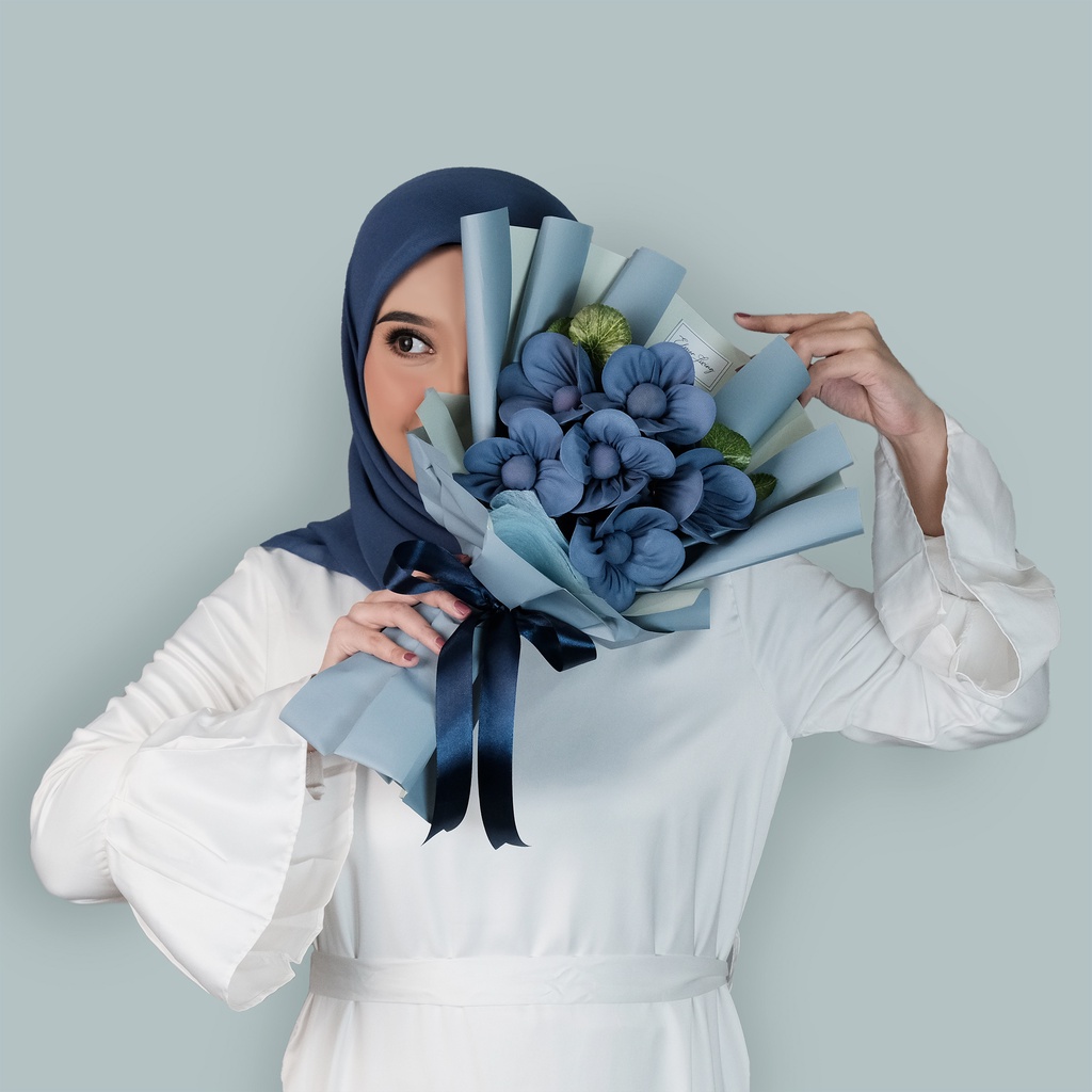 Elmer Living Buket Hijab | Hadiah Wisuda | Kado Ulang Tahun | Bouquet Square Hijab