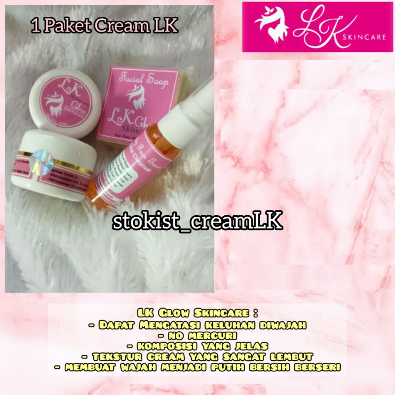 1 PAKET CREAM LK GLOW SKINCARE (BPOM) BARCODE