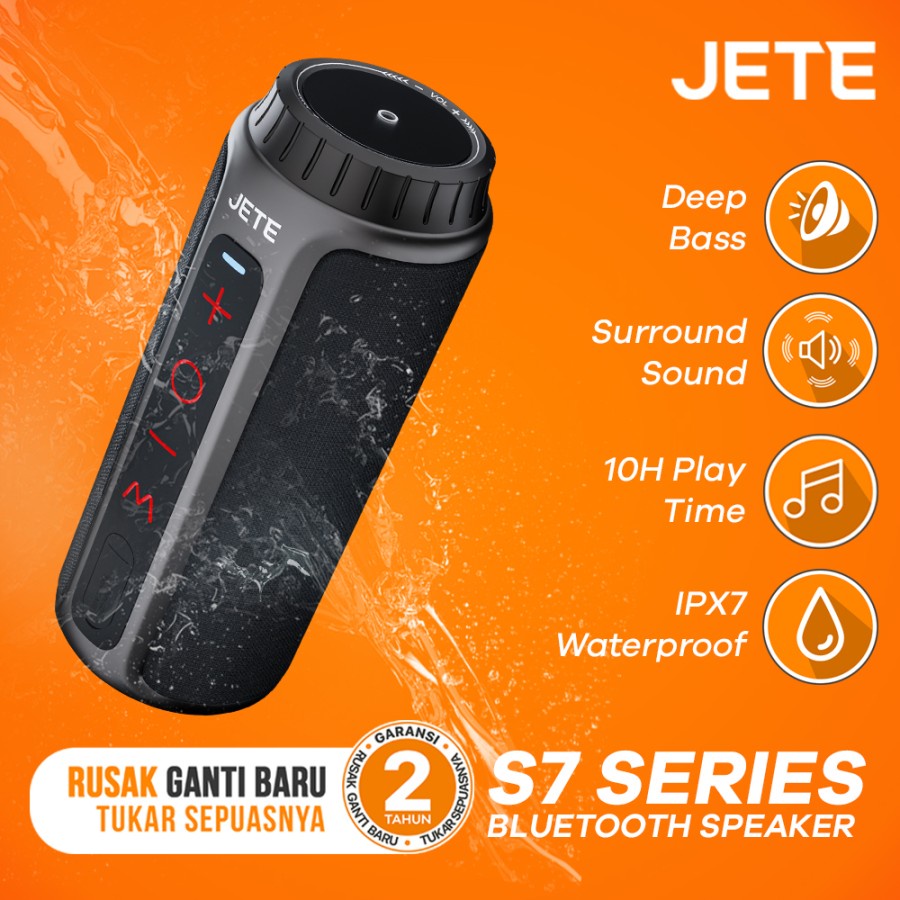 Jete Speaker Bluetooth S7 - Audio Super Bass - IPX7 |