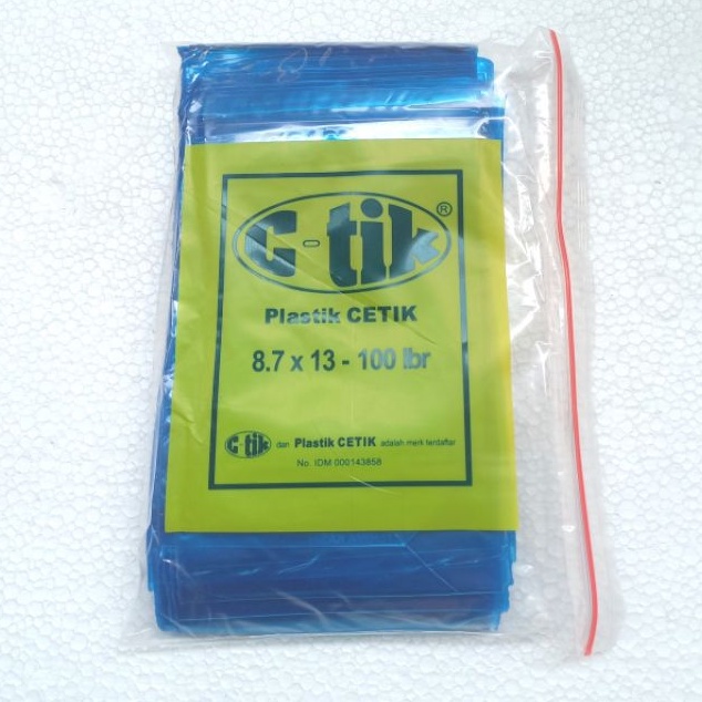 Plastik Klip 13 x 8,7 Plastik Obat 13 x 8,7cm Sablon Biru Plastik Obat Klip