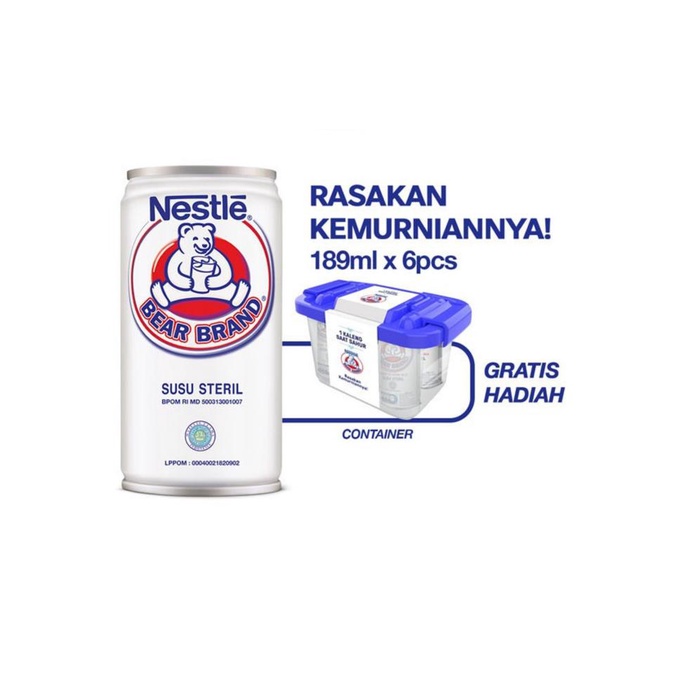 

[COD] BEAR BRAND Susu Cair [189 g] 6 pcs / banded + free CONTAINER [COD]