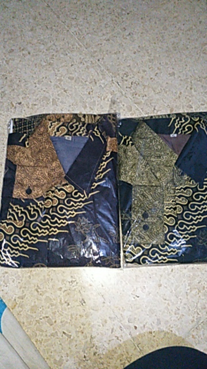 Kemeja Batik Semi Sutra Silky Berfuring Saku  Batik Pekalongan Fashion Pria M L Xl Xxl Kemeja Kantor