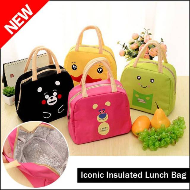 Lunch Bag cooler bear pink - Tas Insulated