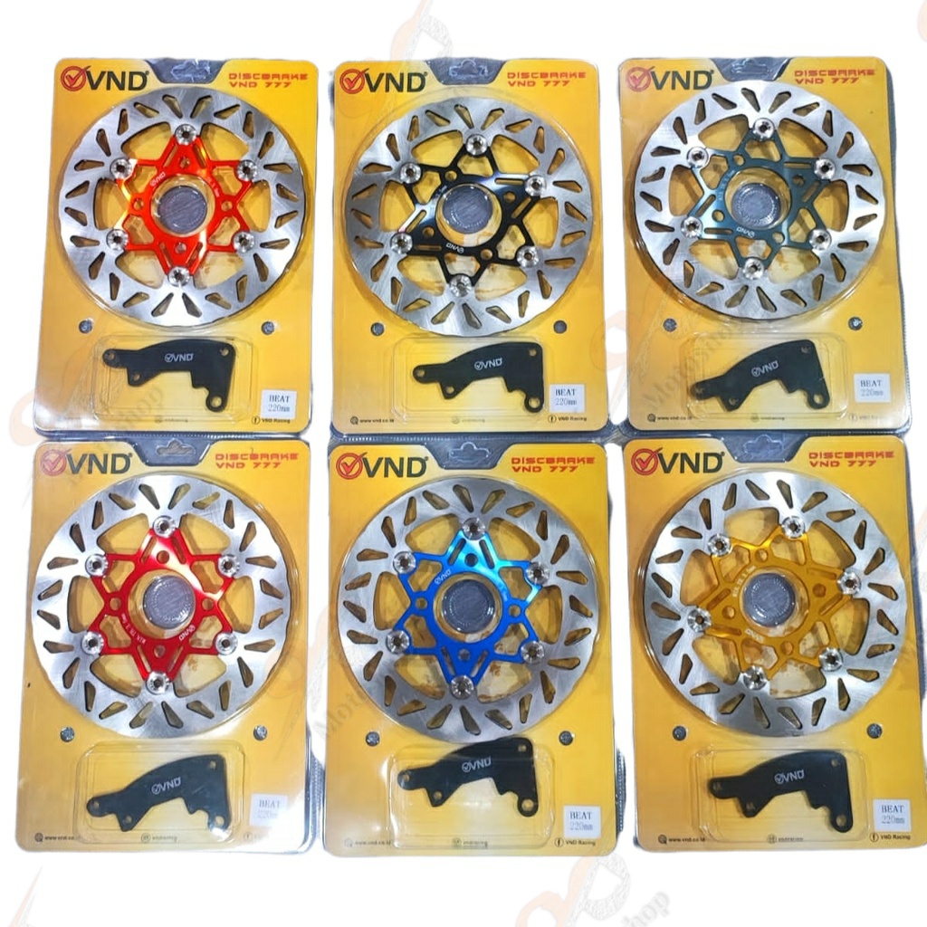 VND Piringan Cakram Disc Brake Model PSM Diameter 220 mm Floating Vario Beat Scoopy FI ESP Dapat Braket Cakram Depan Floating Kembang Lubang 4 Honda