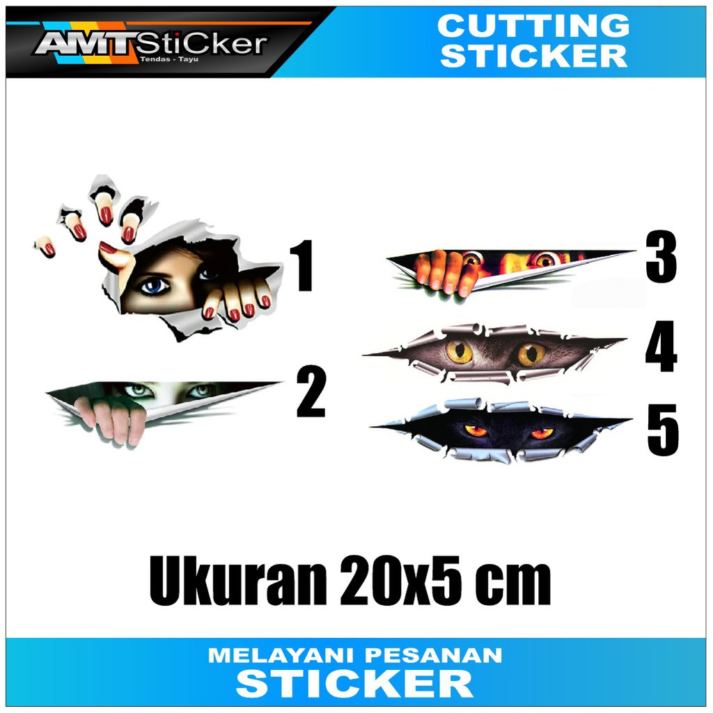[Termurah] Stiker Bitter Coffee Stiker Mobil Gambar Mata Mengintip Monster Mengingtip 3D