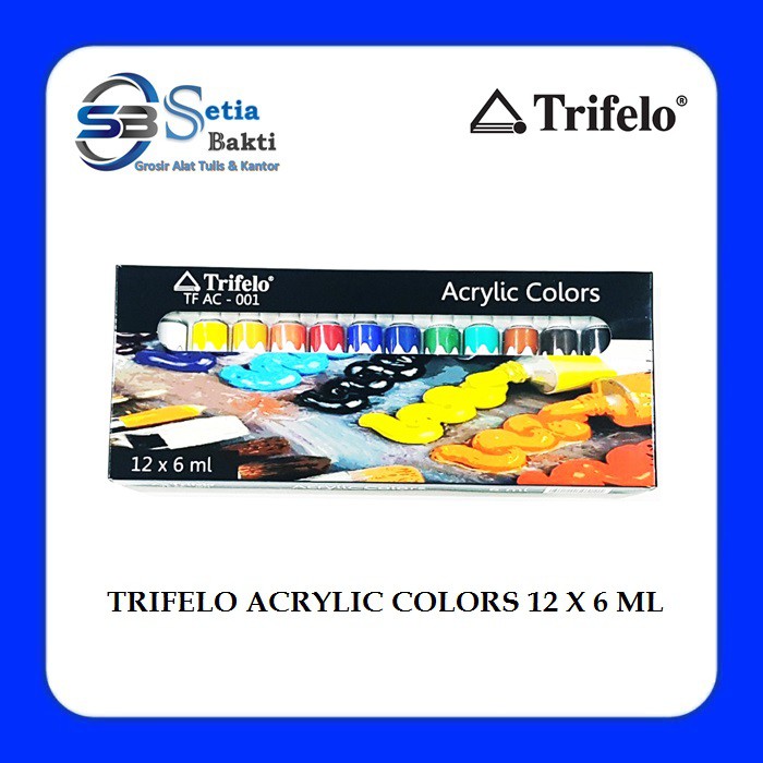 

TRIFELO 12 Acrylic Colours @ 6 ml - Cat Akrilik 6 ml x 12 Warna