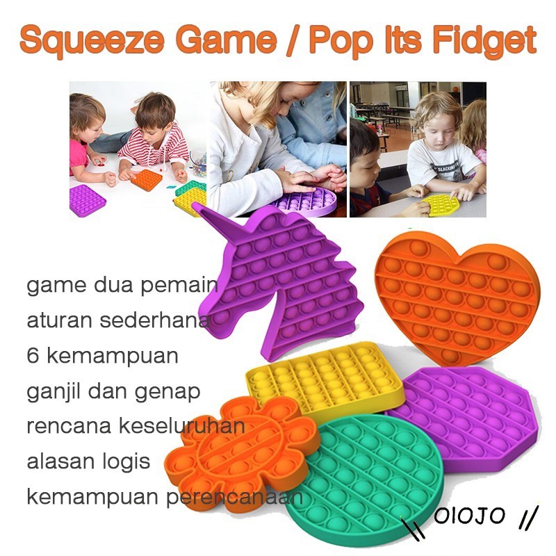 【Ready Stock】popit Mainan Pop It Murah Tik Tok Fidget Pop Its Round Foxmind Penghilang Stress Untuk Anak-ol