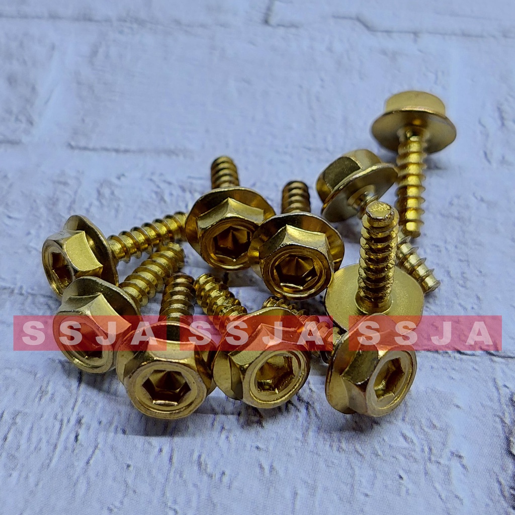 Baut Body probolt Matic Honda gold biru twotone asli besi dijamin aman tidak patah