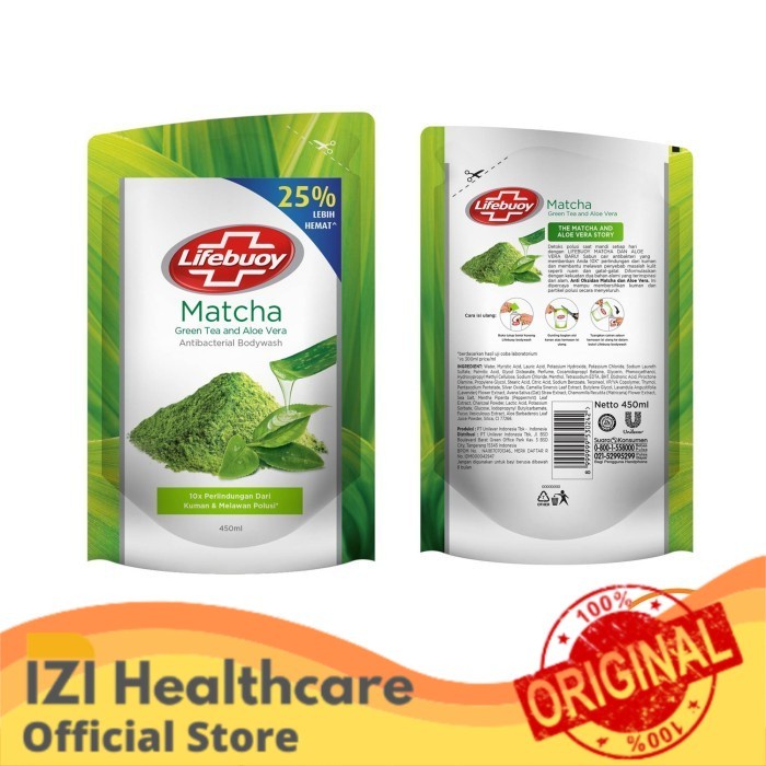 Jual LIFEBUOY BODY WASH MATCHA A/VERA REF 450 ML IZI Healthcare