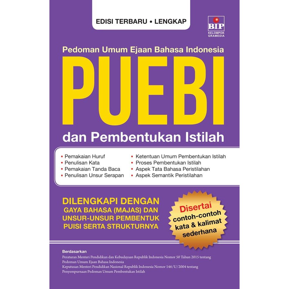 Gramedia Banjarmasin - Pedoman Umum Ejaan Bahasa Indonesia ( PUEBI ) Dan Pembentukan Istilah