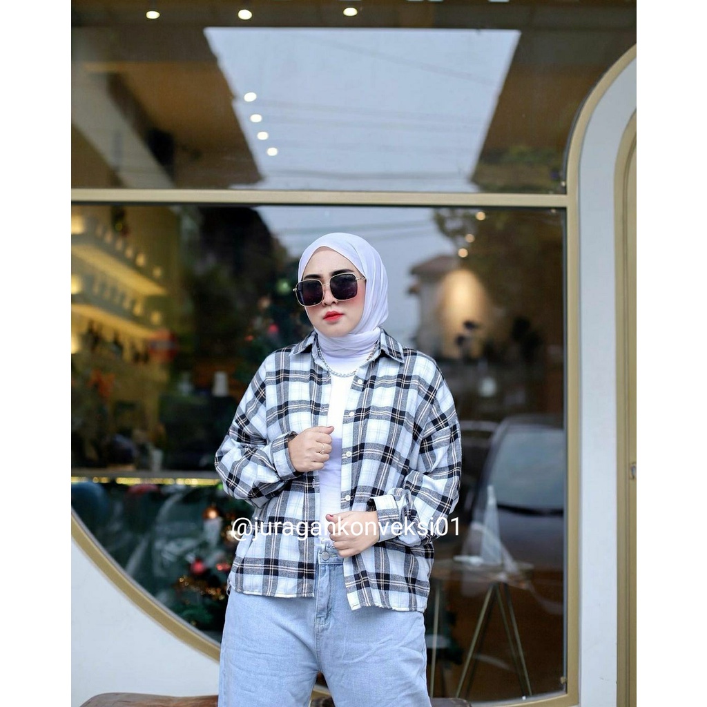 flanel pria wanita panjang kemeja flannel best seller atasan flanel wanita kemeja wanita fashion flanel wanita distro-4