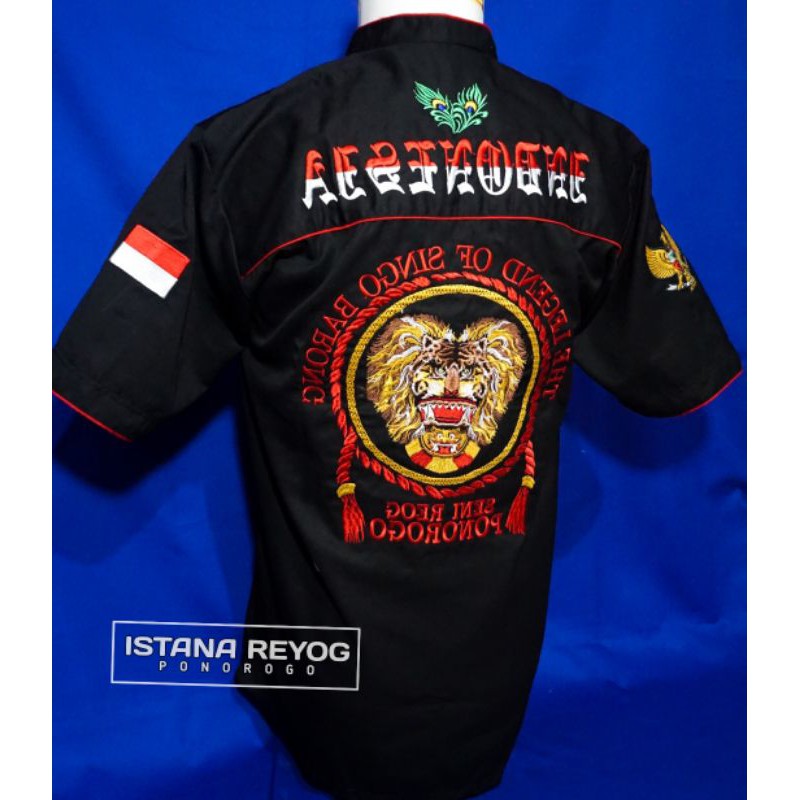 KEMEJA HEM BORDIR BARONG / BAJU REOG PONOROGO / HEM REOG PONOROGO /PENADON REOG/KEMEJA REOG