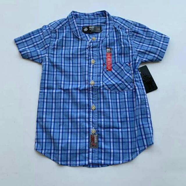 Kemeja koko max boys baju koko anak laki laki warna biru Kemeja koko max boys baju koko anak laki laki warna biru