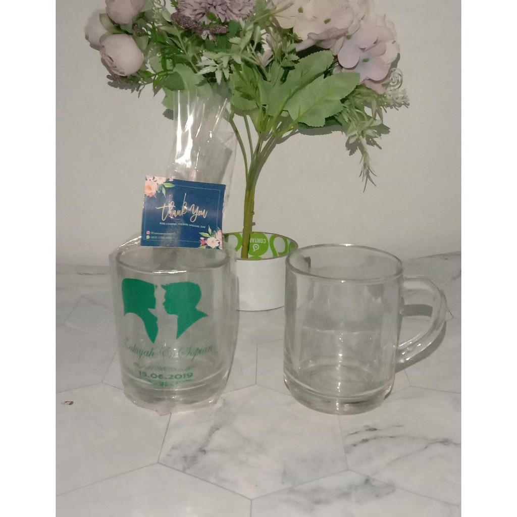 SOUVENIR GELAS GAGANG KEMASAN PLASTIK