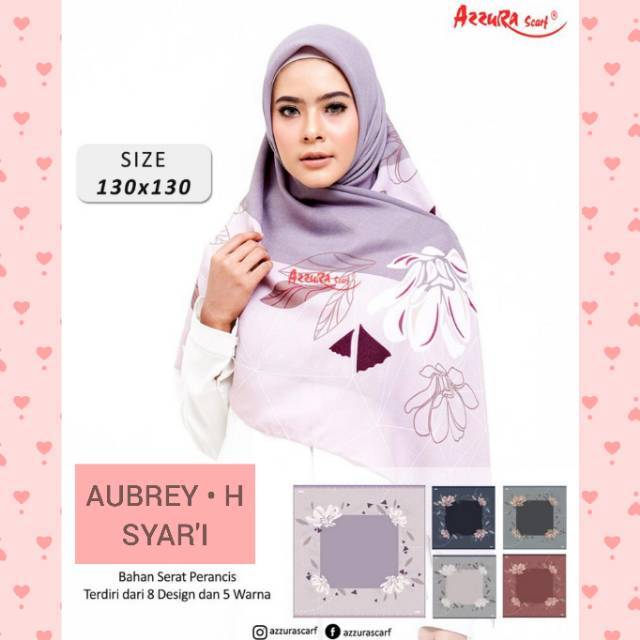 10 PCS KHIMAR SYARI JUMBO KATUN AUBREY HIJAB AZZURA SCARF JILBAB MOTIF KERUDUNG SEGIEMPAT