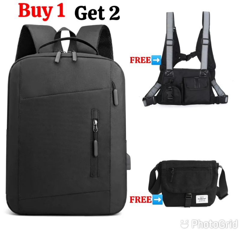 BUY 1 GET 2 - Tas Ransel Pria RDN 015 Distro Bandung Ransel Punggung Backpack Cowok Keren Sek BRAN N