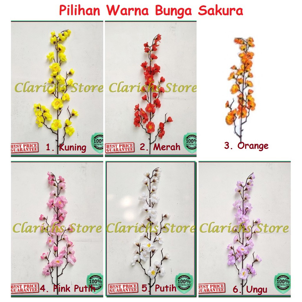 Bunga Sakura Plastik T50cm - Dekorasi Imlek Pajangan Rumah & Kantor Bunga Plastik Sakura Artificial-2