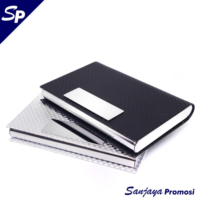 

Tempat Kartu Nama / Name Card Holder Kulit Motif Kotak - Hitam