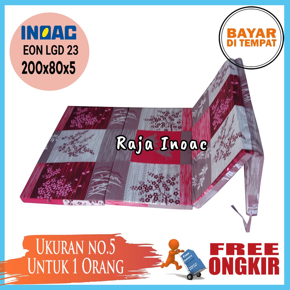 Kasur Lipat Busa Inoac uk 200x80x5 Single Tebal 5 cm EON LG D23 Dijamin Awet dan Anti Kempes