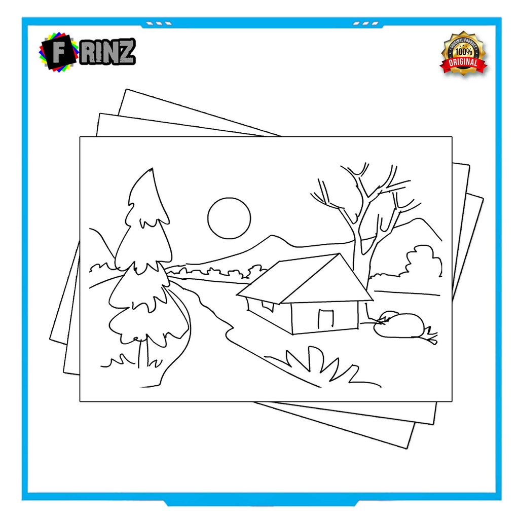 Gambar Sketsa Mewarnai ~ 17 . Pemandangan Part 1 / Seketsa Lukis / Drawing Sketch / Menggambar-22