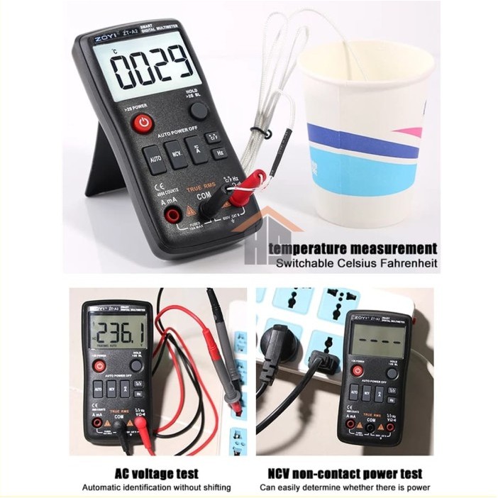 Zoyi ZT-A2 Auto Smart Multitester Avometer Digital AC DC Voltage NCV