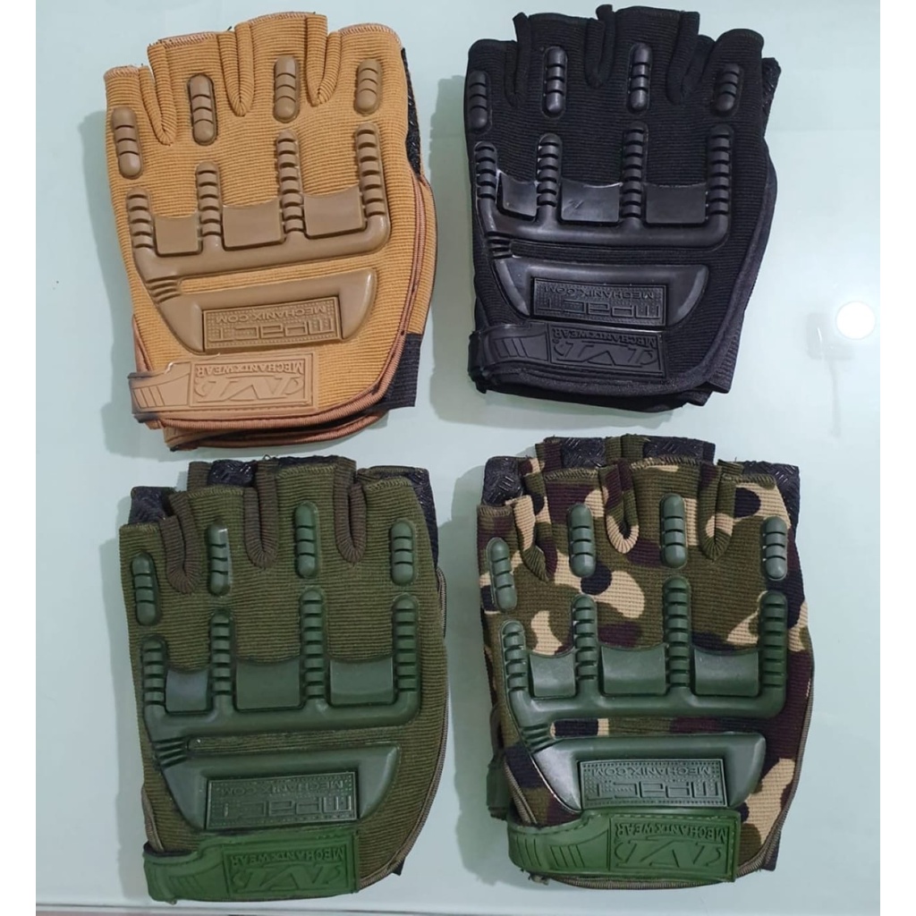 Sarung tangan tactical army loreng hitam coklat tan hijau military gloves TNI Brimob sarung tangan s