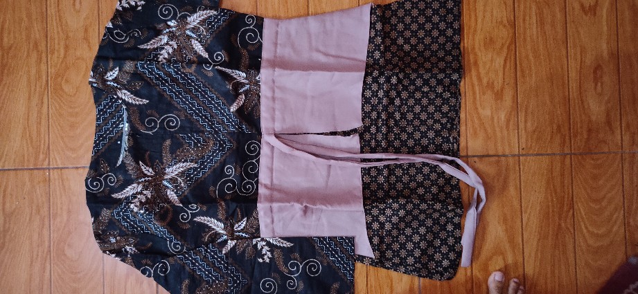 Ori Atasan Blus Batik Wanita Modern Halus Dolby Kombinasi Brokat Polos