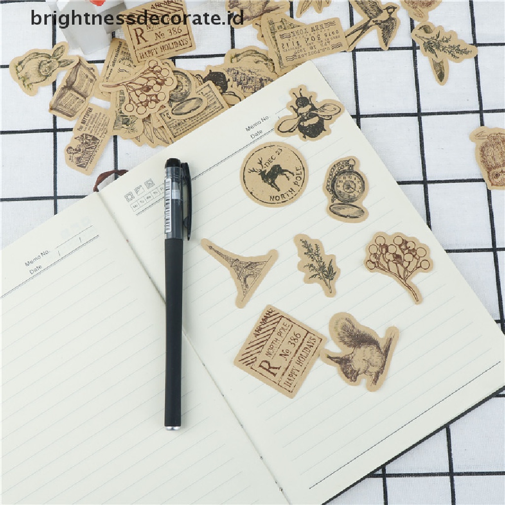 46pcs Stiker Gambar Dunia All Things Untuk Diary / Album