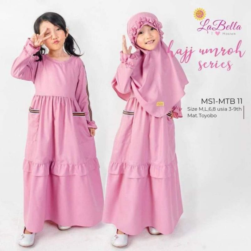 [ AFIFA ] By Labella baju polos anak baju ngaji toko baju muslim anak Samarinda NaraBellsKidshop baj