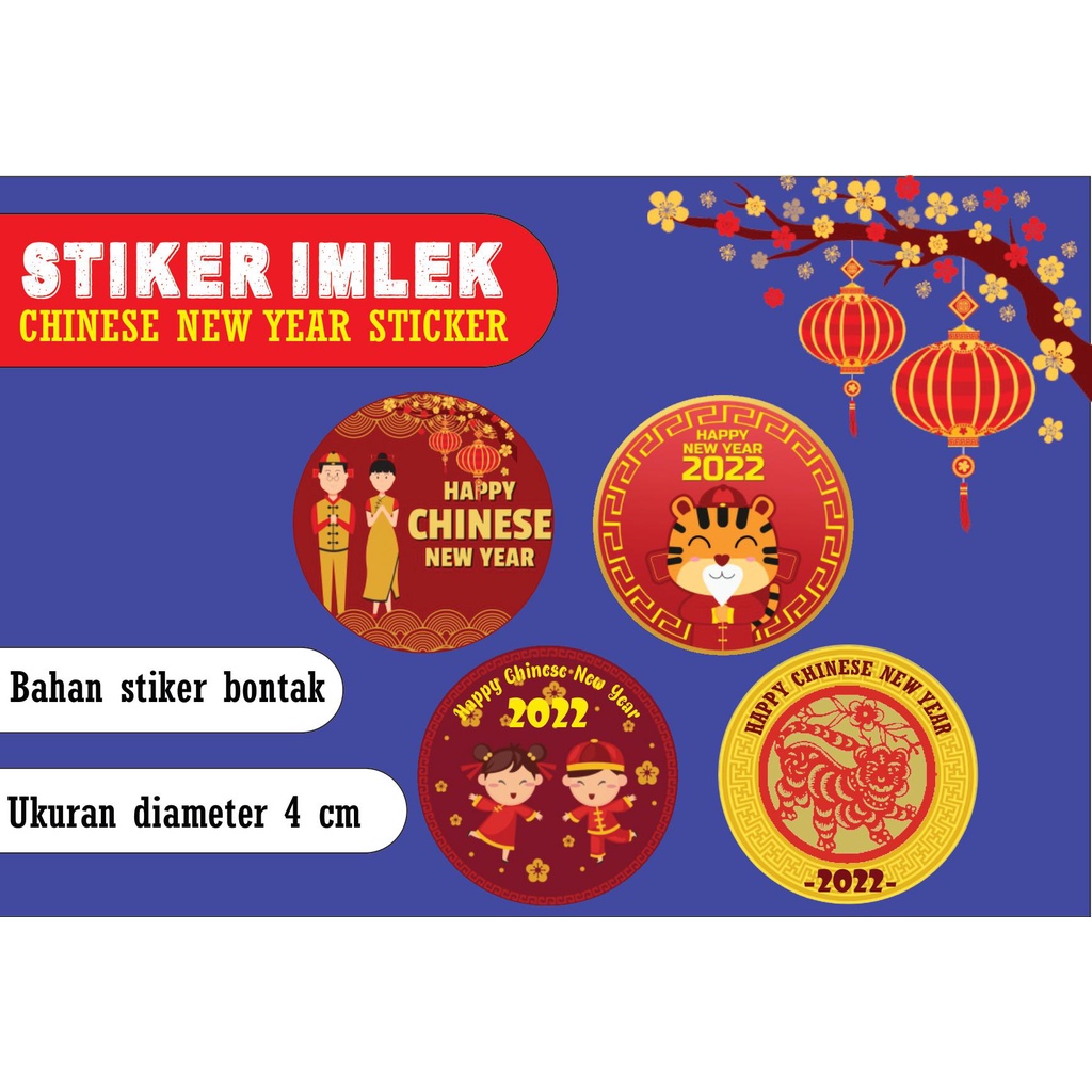 

Stiker Imlek Chinese New Year 2022 Gong Xi Fa Cai