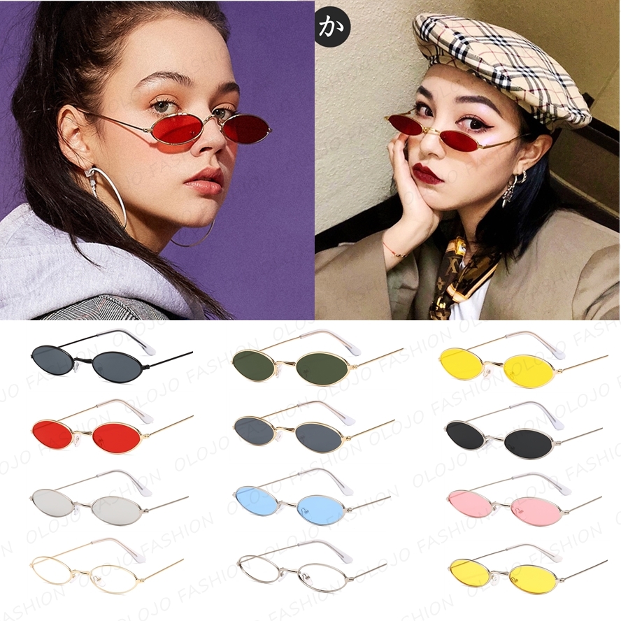 【CHECKOUT RP100】COD Kacamata Hitam Frame Metal Kecil Gaya Vintage untuk Wanita