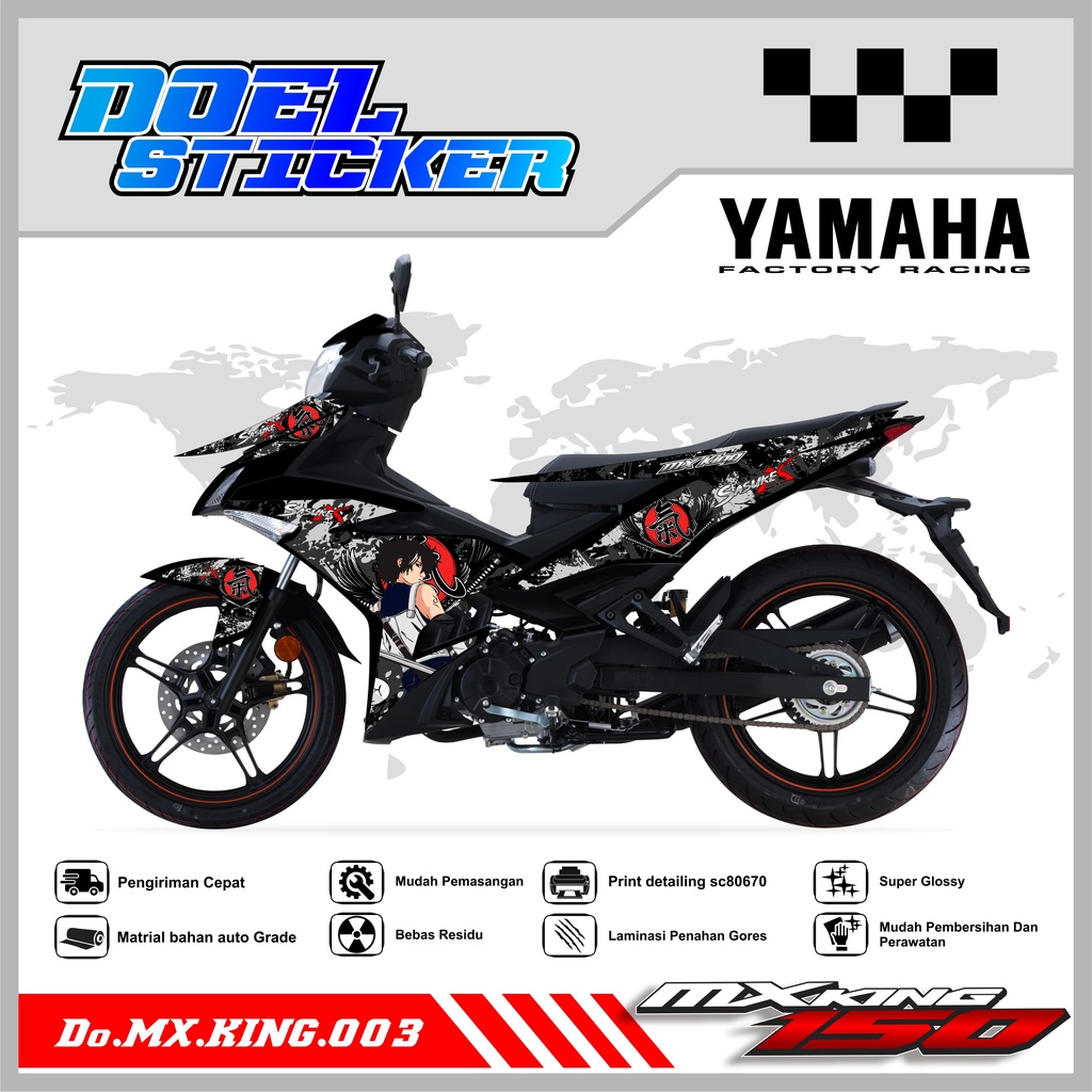 STIKER STRIPING LIST VARIASI MX KING 150 SEMI FULL - STIKER MOTOR MX KING MOTIF SASUKE 003