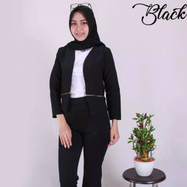 Side zipper office blazer (blazer zipper)