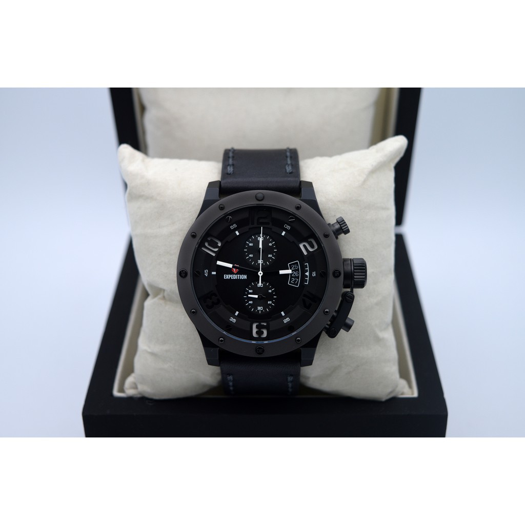 Expedition E6381 Full Black Leather Black for Men Original