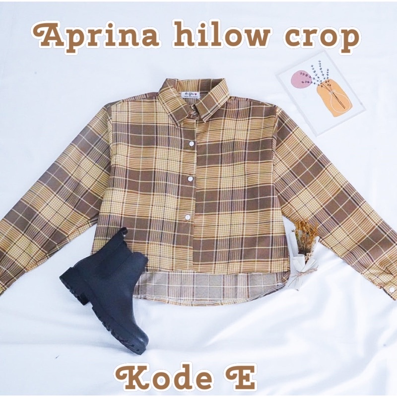 BEFAST - ZFS OOTD Wanita Kemeja ABRUL / APRINA HILOW CROP SHIRT / Kemeja Motif / Kemeja Lengan Panjang / Hem Motif Kotak-Kotak / Hem Casual / Kemeja Formal Remaja / Kemeja OOTD Wanita Terlaris