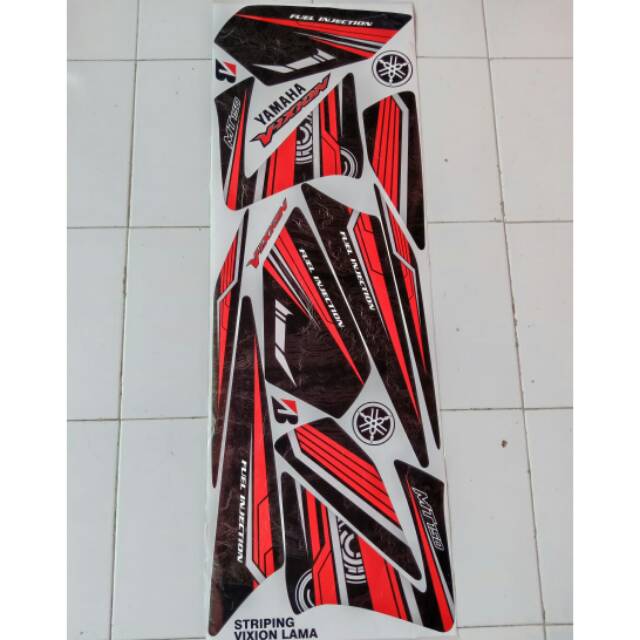 Striping sticker variasi yamaha vixion old grafis hitam