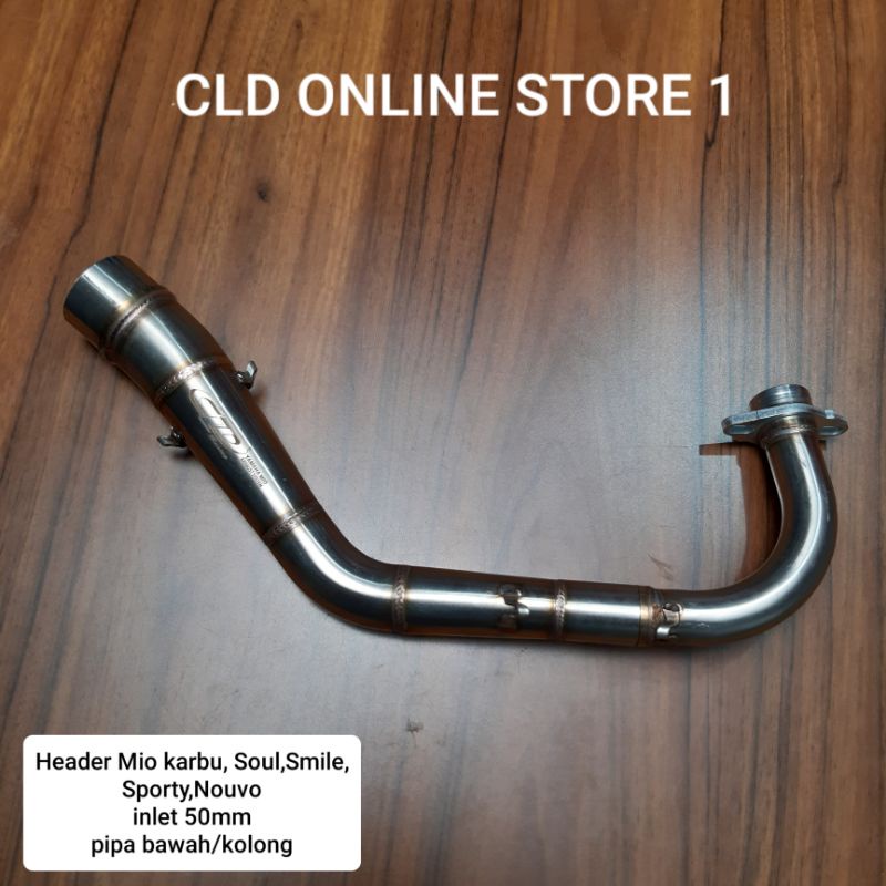 Header knalpot CLD Racing pipa bawah/kolong Mio/Sporty/Smile/Soul karbu inlet 50mm