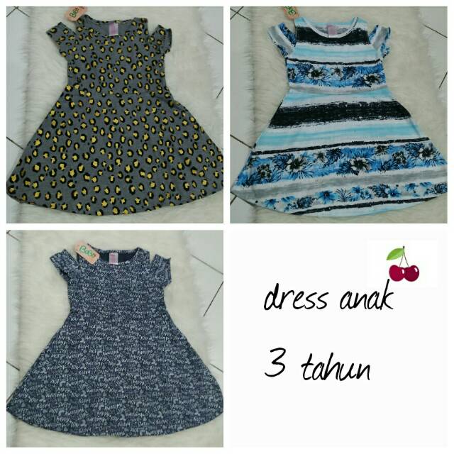 Cherry123 - Dress anak bobo kids usia 3 tahun lucu bahan kaos melar